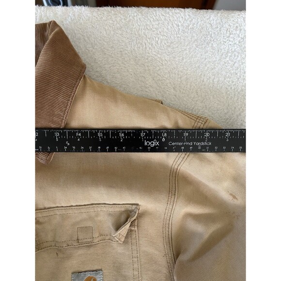 CARHARTT  Duck Chore Coat Tan 2XL Distressed Blanket Lined Workwear - Picture 10 of 12